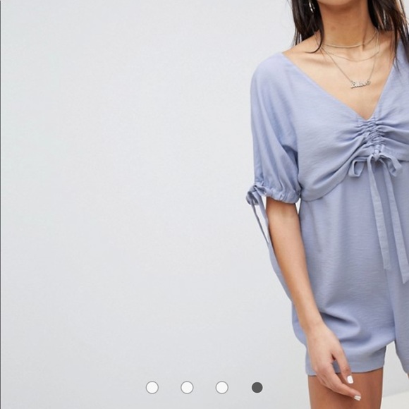 LOST INK tie sleeve playsuit blue NWT $70 - Picture 5 of 5